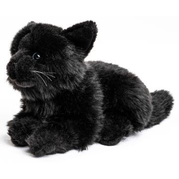Katze, liegend (schwarz) - 20 cm (Länge)