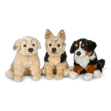 Hunde 3 fach sort. sitzend - ca. 25 cm (Höhe) - VE 24 St