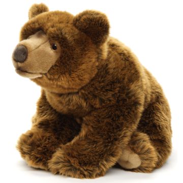 Großer Braunbär, sitzend - 43 cm (Länge) -- Plüsch-Bär