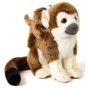 Totenkopfaffe mit Baby, sitzend - 19 cm (Höhe) -- Plüsch-Affe