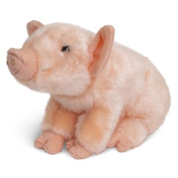 Ferkel, sitzend - 20 cm (Länge) -- Plüsch-Schwein, Schweinchen