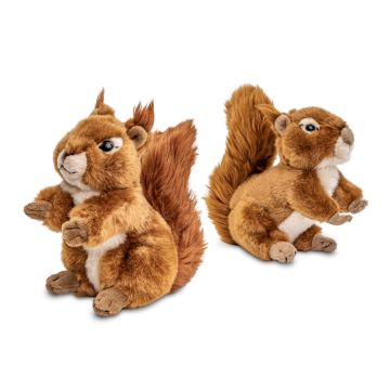 2-teiliges Set (Bundle) - Eichhörnchen sitzend (Höhe 17 cm) + liegend (Länge 18 cm)