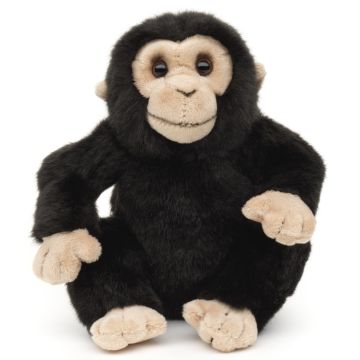 Schimpanse, sitzend - 18 cm (Höhe) -- Plüsch-Affe