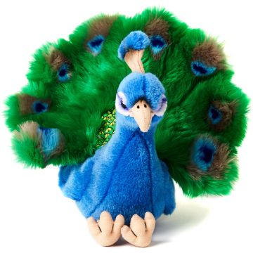 Pfau - 19 cm (Höhe) -- Plüsch-Vogel