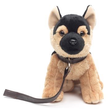 German Shepherd on a leash, sitting - 24 cm