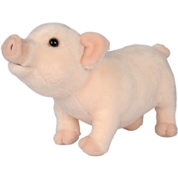 Schwein rosa - 28 cm (Länge) -- Plüsch-Schweinchen, Ferkel