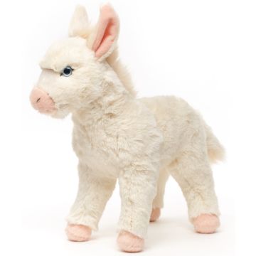 Barockesel weiß, stehend - 30 cm (Höhe) -- Plüsch-Esel