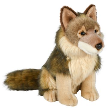Wolf, sitzend - 25 cm (Höhe)