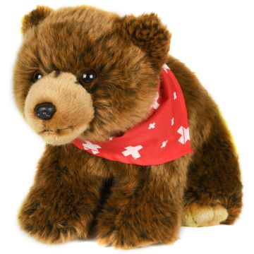 Braunbär mit Halstuch, stehend - 27 cm (Länge) -- Plüsch-Bär