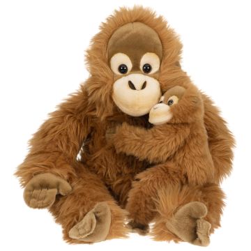 Orang-Utan mit Baby, sitzend - 30 cm (Höhe) -- Plüsch-Affe