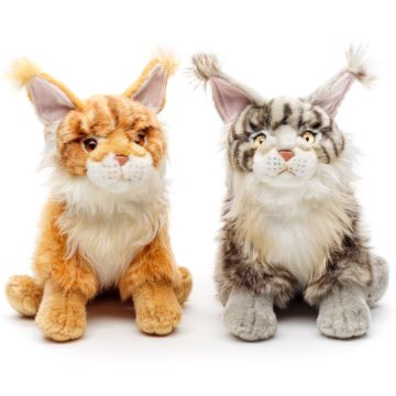 Maine coon cat, sitting (brown) - 27 cm (Height) -PU 32 pcs