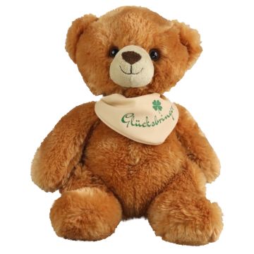 Teddy mit Halstuch 'Glücksbringer' - 25 cm (Höhe) -- Plüsch-Bär, Teddybär