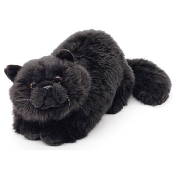 Perserkatze, liegend (schwarz) - 31 cm (Länge) -- Plüsch-Katze