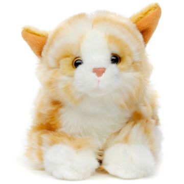 Katze, liegend (braun-getigert) - 20 cm (Länge)