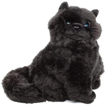 Perserkatze, sitzend (schwarz) - 25 cm (Höhe) -- Plüsch-Katze