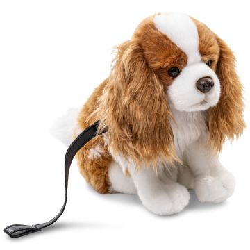 Cocker Spaniel (with Leash) - brown and white - 23 cm (height) -- Plush Dog