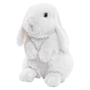 Widderkaninchen, sitzend (weiß) - 19 cm (Höhe) -- Plüsch-Hase, Kaninchen