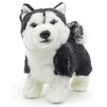 Husky Welpe, stehend (schwarz) - Ohne Leine - 21 cm (Länge) -- Plüsch-Hund