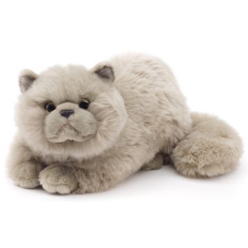Perserkatze, liegend (grau) - 31 cm (Länge) -- Plüsch-Katze