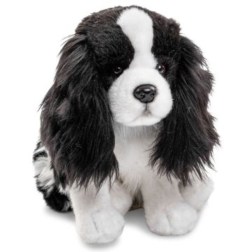 Cocker Spaniel (without Leash) - black and white - 23 cm (height) -- Plush Dog