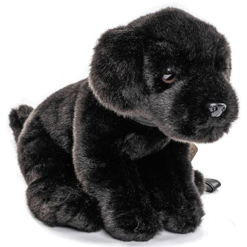 Labrador Welpe (schwarz), mit Leine - 23 cm (Höhe) -- Plüsch-Hund
