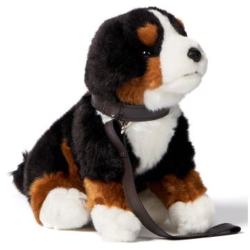 Berner Sennenhund Welpe, sitzend - Mit Leine - 19 cm (Höhe) -- Plüsch-Hund