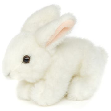 Hase, liegend (weiß) - 18 cm (Länge) -- Plüsch-Kaninchen