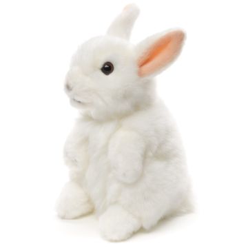 Hase, stehend (weiß) - 18 cm (Höhe) -- Plüsch-Kaninchen