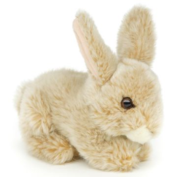 Hase, liegend (beige) - 18 cm (Länge) -- Plüsch-Kaninchen