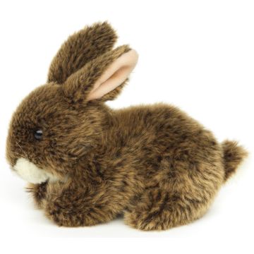 Hase, liegend (braun) - 18 cm (Länge) -- Plüsch-Kaninchen