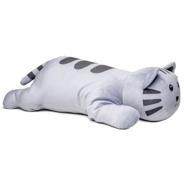 Plüsch-Kissen - ultraweich - Katze grau - 55 cm (Länge)