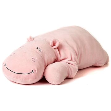 Plüsch-Kissen - ultraweich - Nilpferd rosa - 56 cm (Länge)