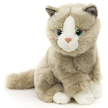 Katze, sitzend (grau) - 21 cm (Höhe)