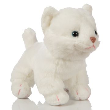 Katzen-Baby (weiß), stehend - 13 cm (Höhe)