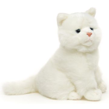 Katze, sitzend (weiß) - 21 cm (Höhe)