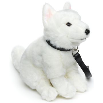 Weißer Schweizer Schäferhund Welpe - Mit Leine - 26 cm (Höhe) -- Plüsch-Hund