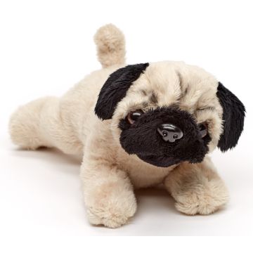 Mops Plushie (ohne Leine) - 21 cm (Länge) -- Plüsch-Hund