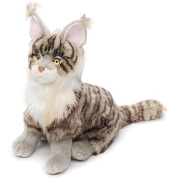 Maine-Coon-Katze, sitzend (grau) - 30 cm (Höhe)