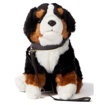 Berner Sennenhund (mit Leine) - Mit bellender Stimme (Sound) - 19 cm (Höhe) -- Plüsch-Hund