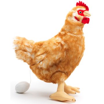 Henne braun - Mit Ei - 37 cm (Höhe) -- Plüsch-Huhn