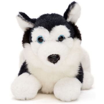 Husky, liegend (schwarz) - 17 cm (Länge) -- Plüsch-Hund