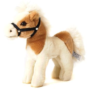 Pferd, stehend, beige-weiß (ohne Sattel) - 23 cm (Länge)