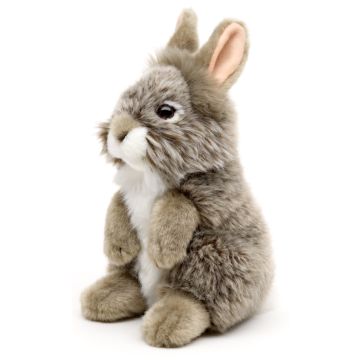 Angorakaninchen, stehend (grau) - 18 cm (Höhe) -- Plüsch-Kaninchen, Hase