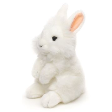 Angorakaninchen, stehend (weiß) - 18 cm (Höhe) -- Plüsch-Kaninchen, Hase