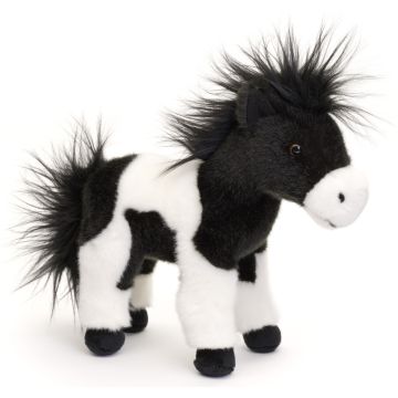 Pferd schwarz-weiß, stehend - 23 cm (Höhe)