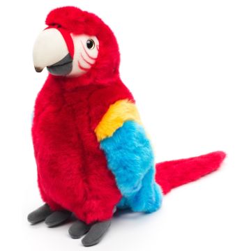 Papagei (rot) - 28 cm (Höhe) -- Plüsch-Vogel
