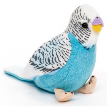 Wellensittich (blau) - Ohne Stimme - 12 cm (Höhe) -- Plüsch-Vogel