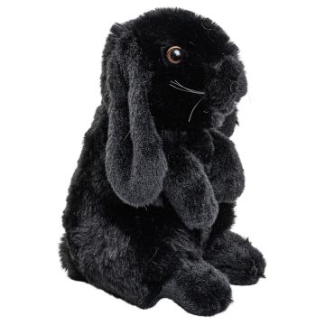 Widderkaninchen, sitzend (schwarz) - 19 cm (Höhe) -- Plüsch-Hase, Kaninchen