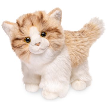 Kätzchen, stehend (beige-weiß) - 18 cm (Länge) -- Plüsch-Katze