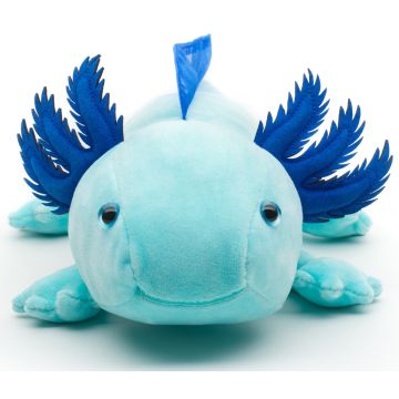 Axolotl (hellblau) - Leuchtet im Dunkeln (fluoreszierender Plüsch) - 32 cm (Länge)